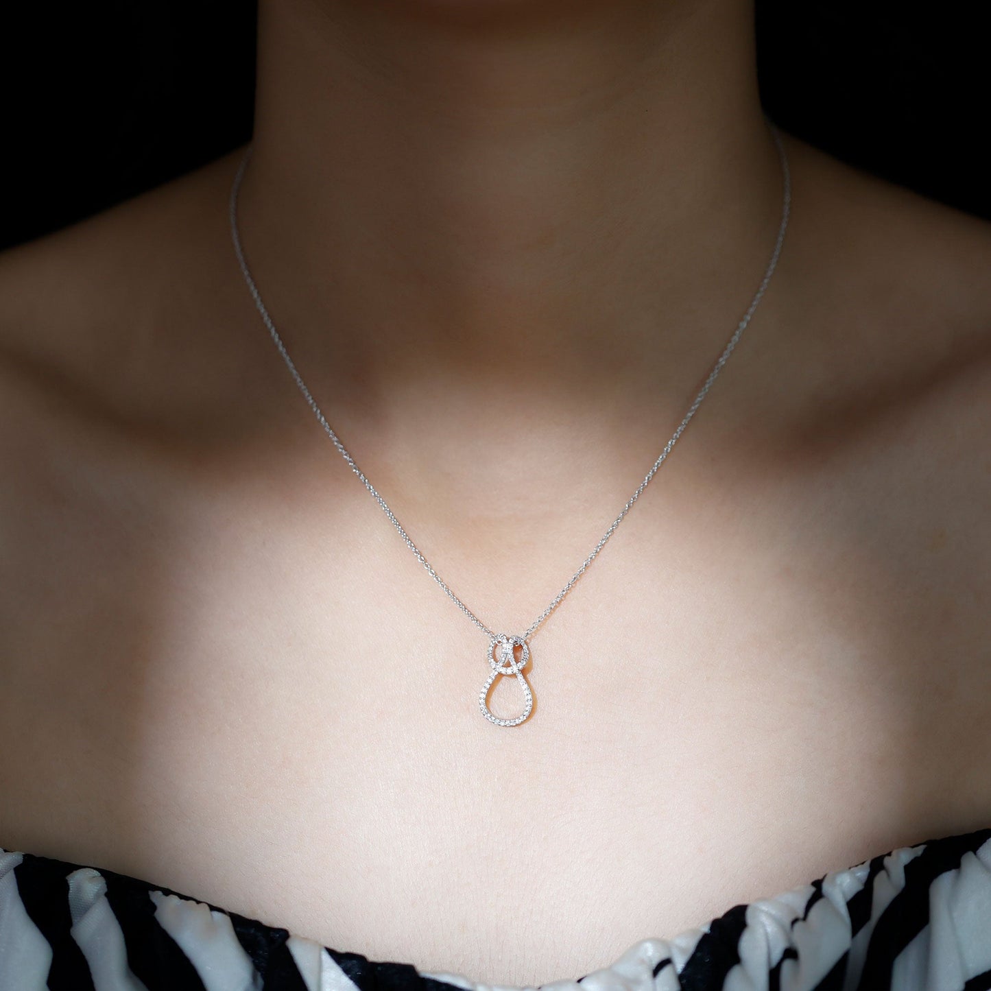 Classic Moissanite Twisted Infinity Pendant Necklace