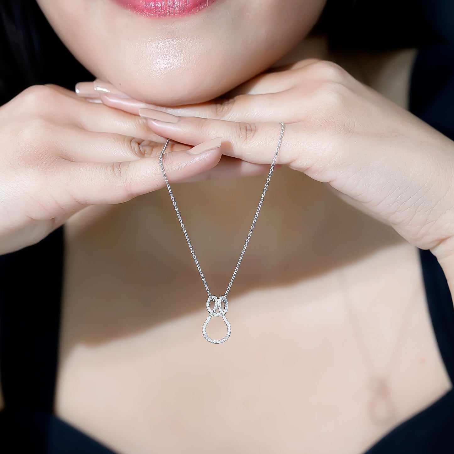Classic Moissanite Twisted Infinity Pendant Necklace