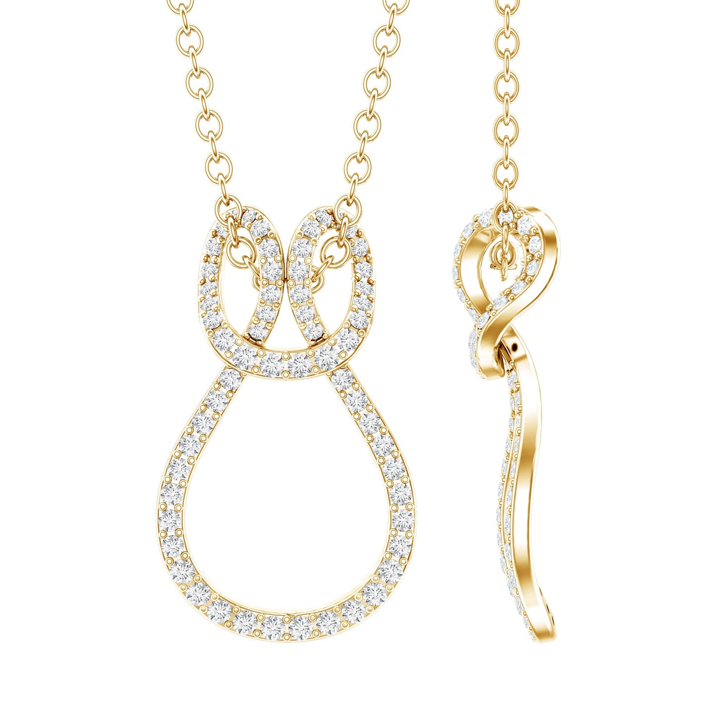 Classic Moissanite Twisted Infinity Pendant Necklace