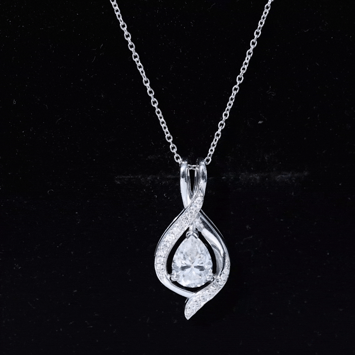 1.3 CT Certified Moissanite Teardrop Necklace for Women