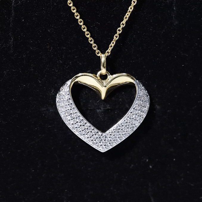 Certified Moissanite Heart Bridal Necklace With Chain
