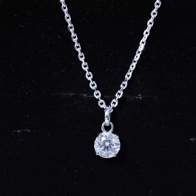 1.36 Carat Round Moissanite Solitaire Pendant Necklace in Prong Setting