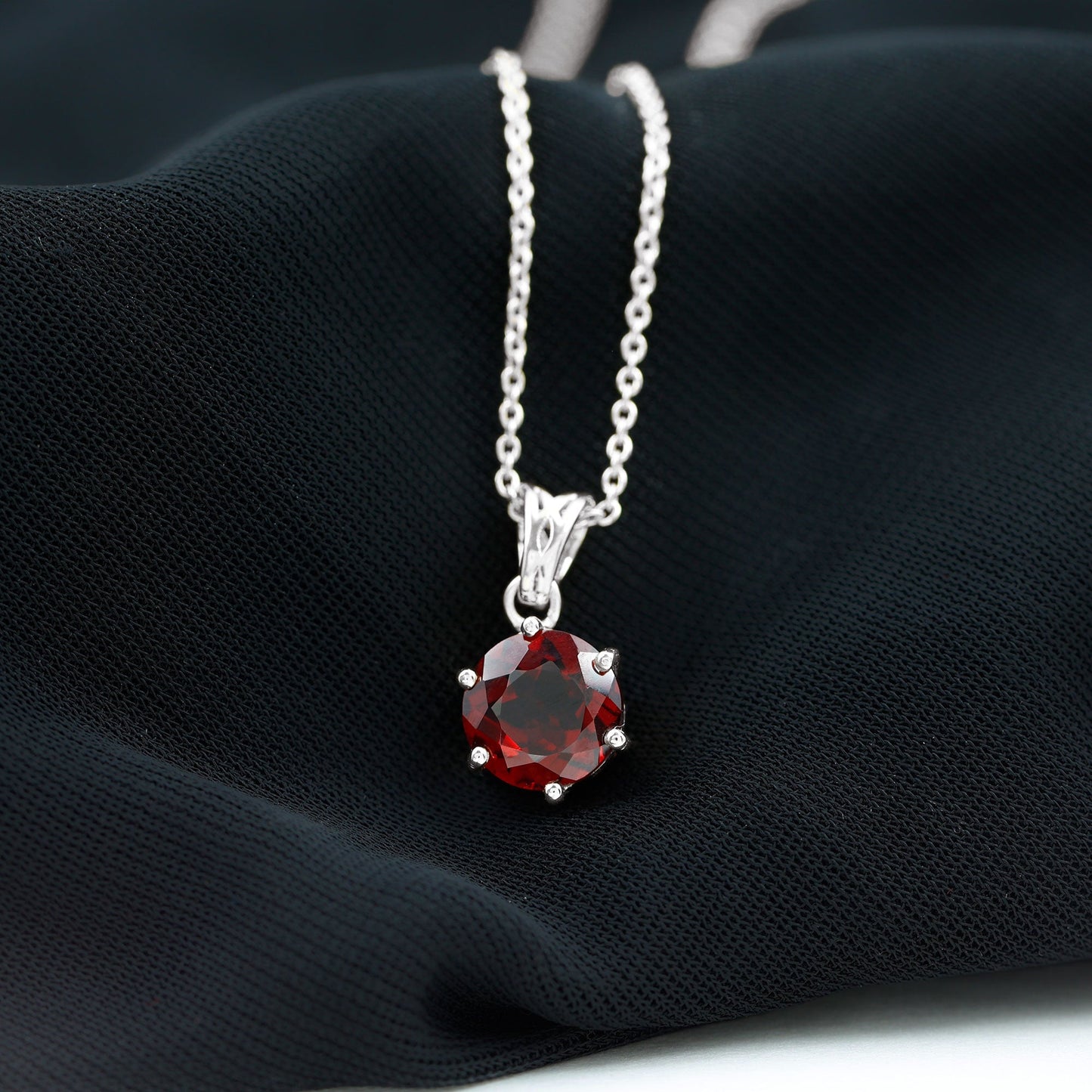 2.3 Carat Garnet Solitaire Pendant with Decorative Bail