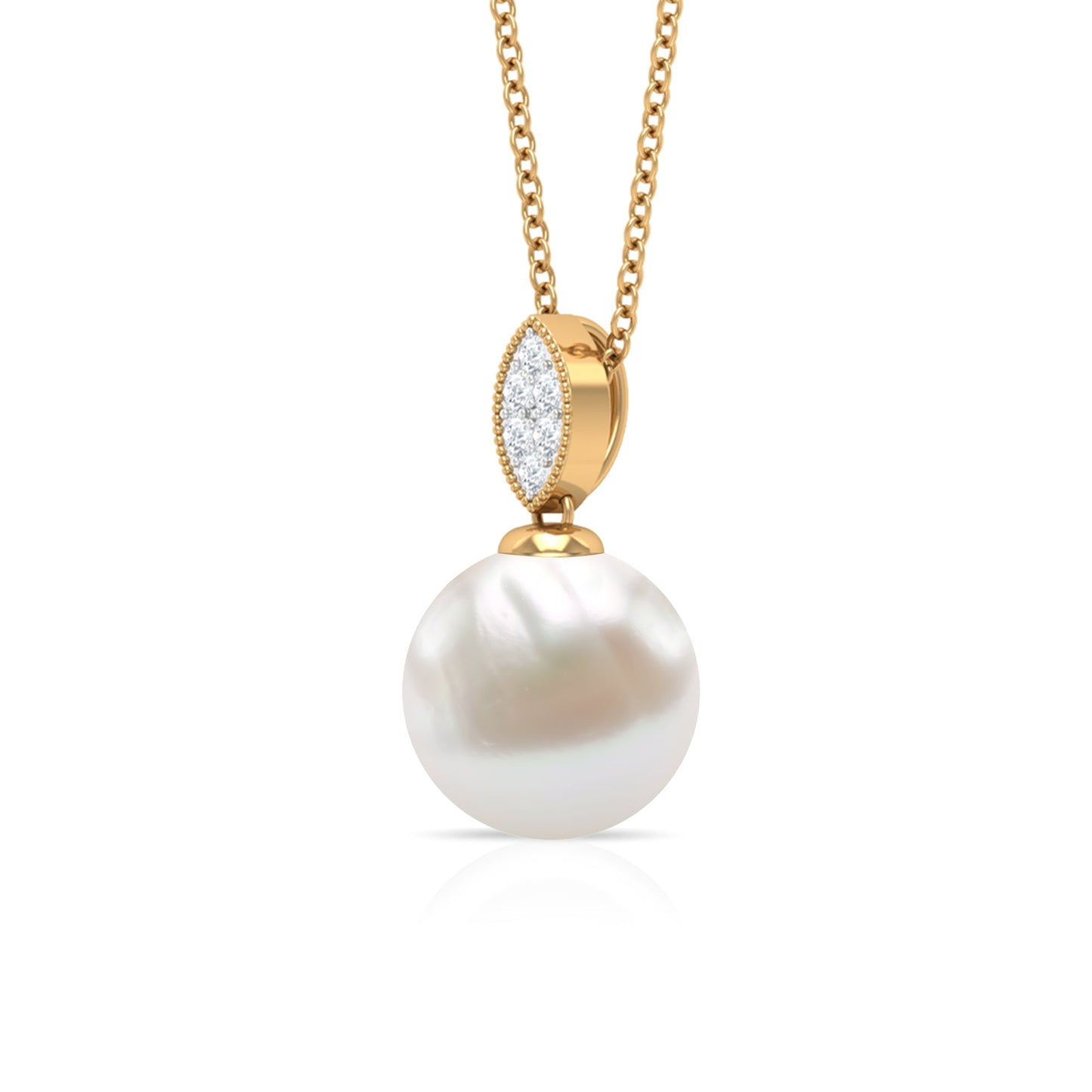 8 Carat Freshwater Pearl Drop Pendant with Diamond