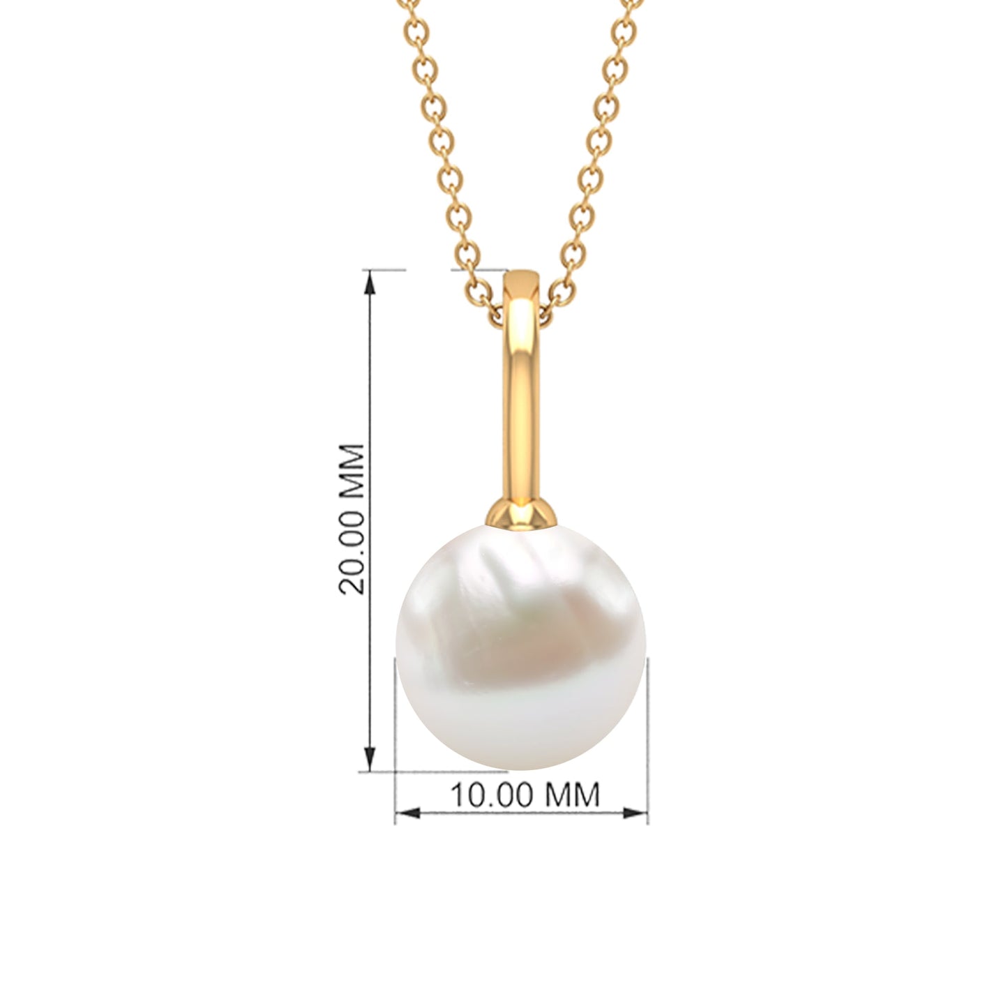 Bead Set Round Freshwater Pearl Solitaire Pendant