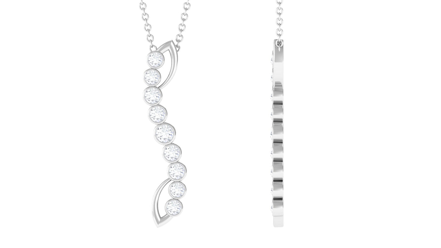 Bezel Set Diamond Designer Dangle Necklace