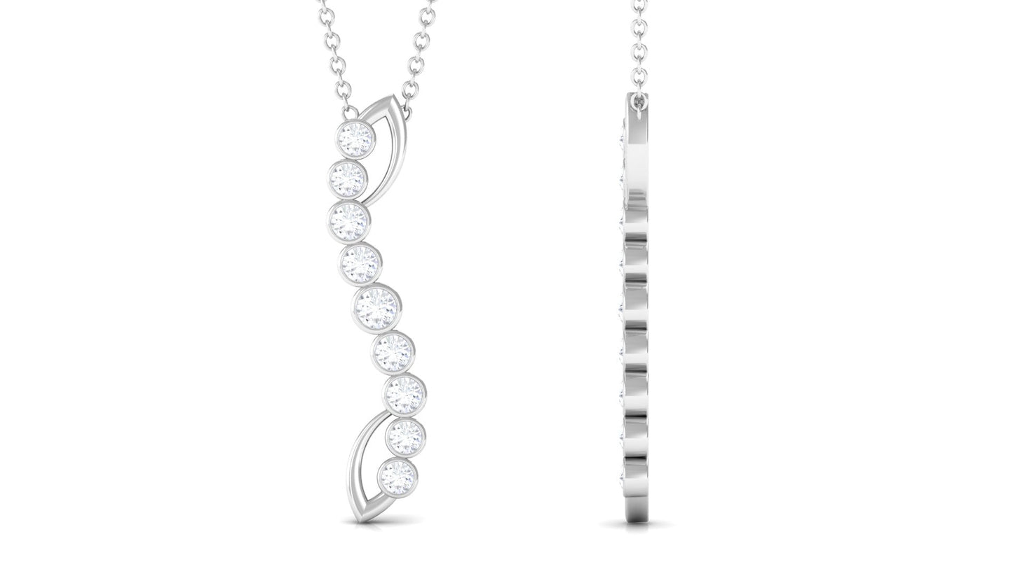 Bezel Set Diamond Designer Dangle Necklace
