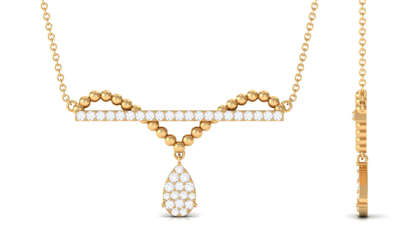 Real Diamond Bar Drop Designer Necklace