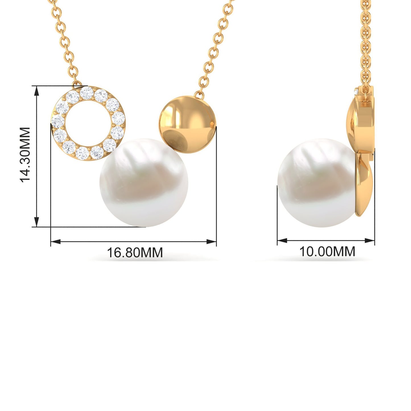 8 Carat Freshwater Pearl and Diamond Mickey Mouse Cocktail Necklace
