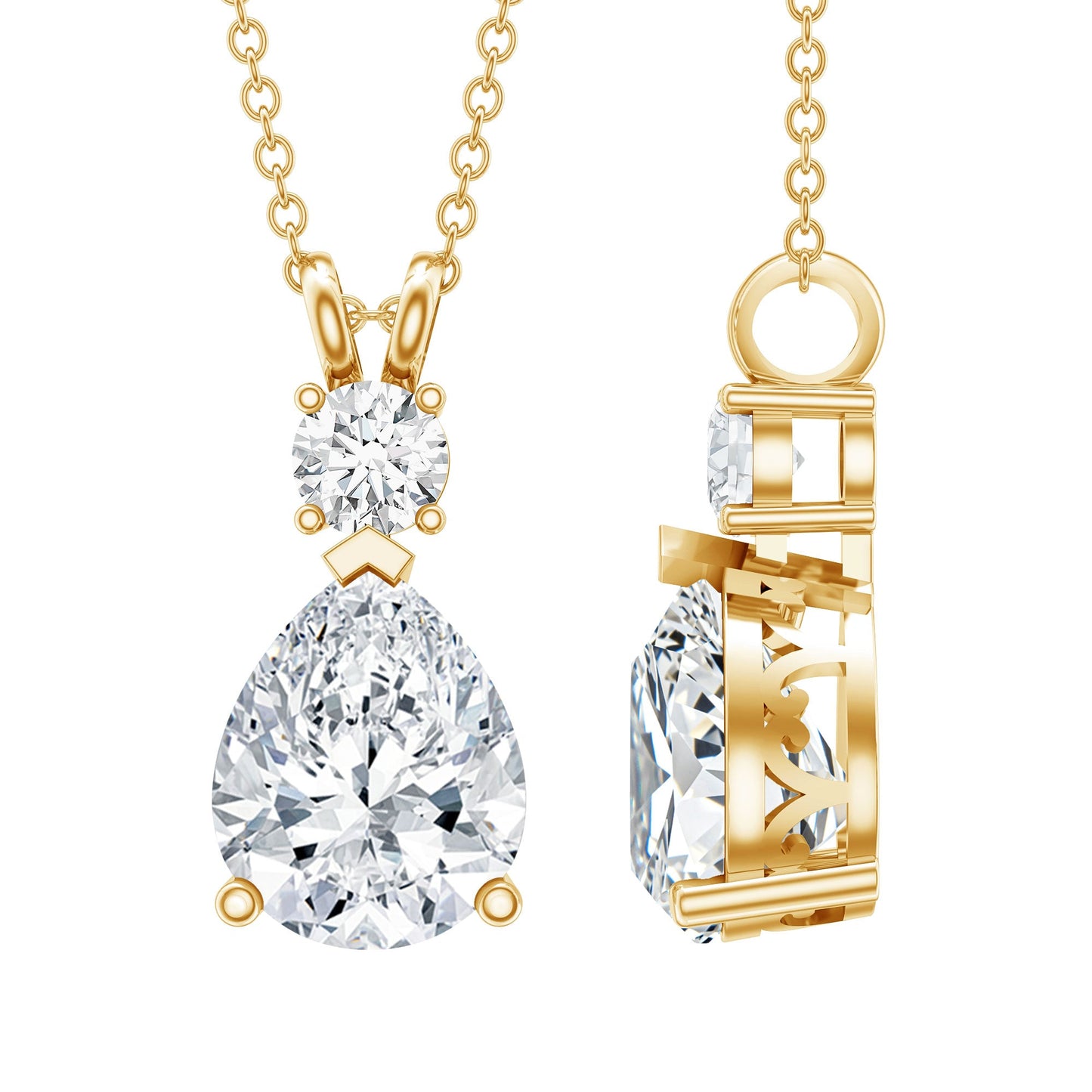 Certified Moissanite Wedding Necklace for Bride