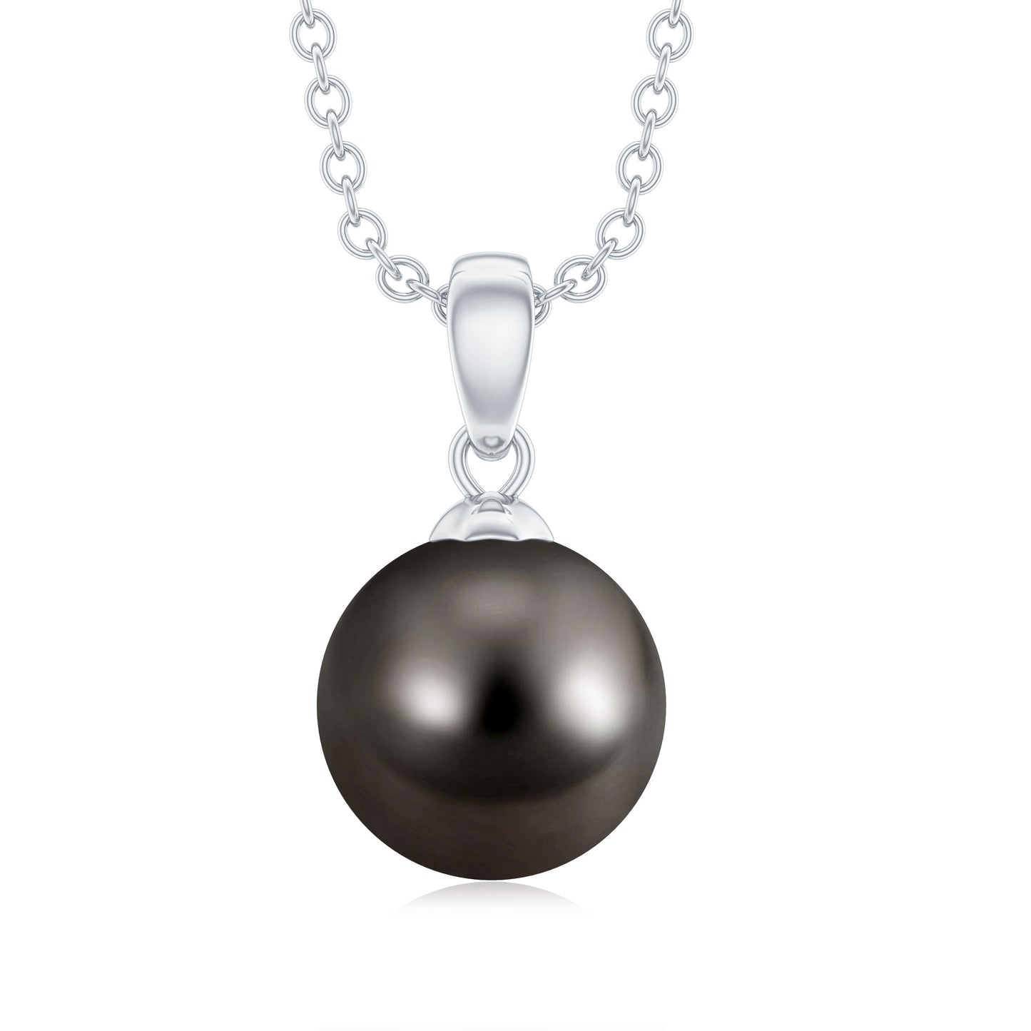 7.5 Carat Black Tahitian Pearl Solitaire Pendant Necklace