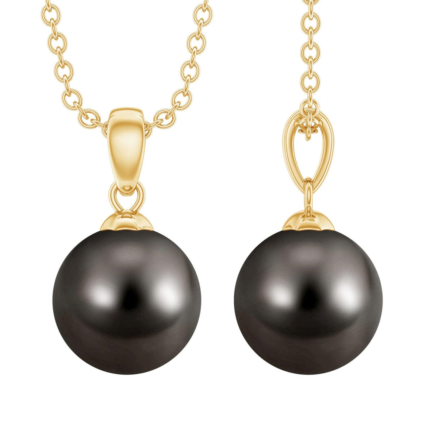 7.5 Carat Black Tahitian Pearl Solitaire Pendant Necklace