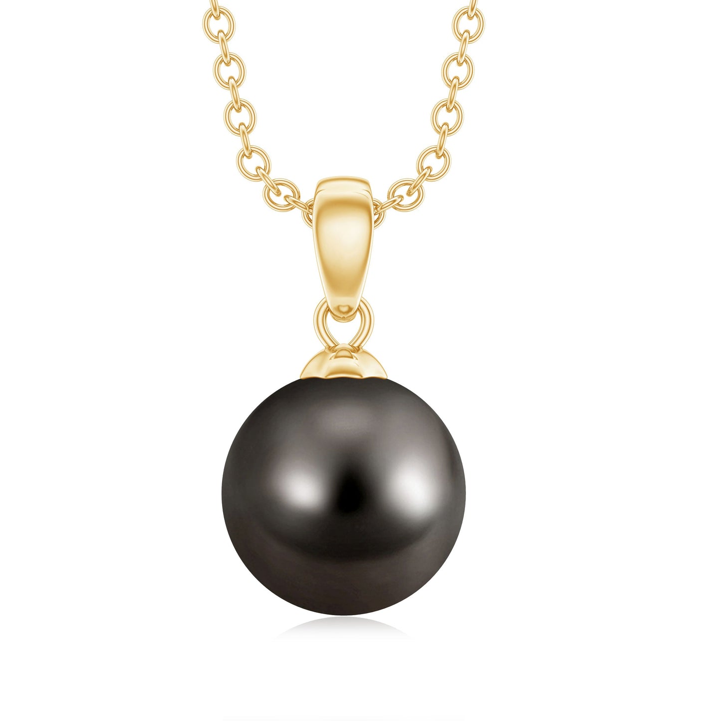7.5 Carat Black Tahitian Pearl Solitaire Pendant Necklace