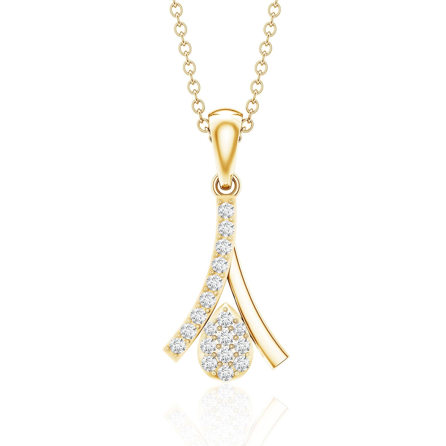 Certified Round Cut Diamond Cluster Necklace