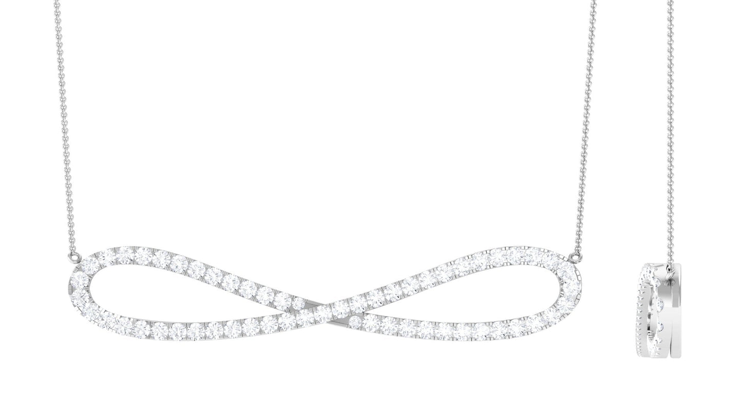 Pave Set Moissanite Infinity Necklace with Certificate