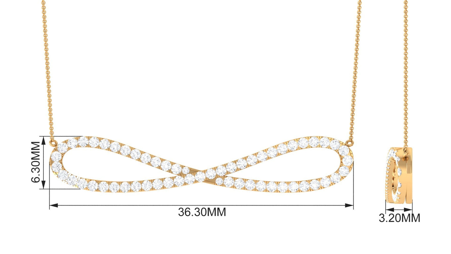Pave Set Moissanite Infinity Necklace with Certificate