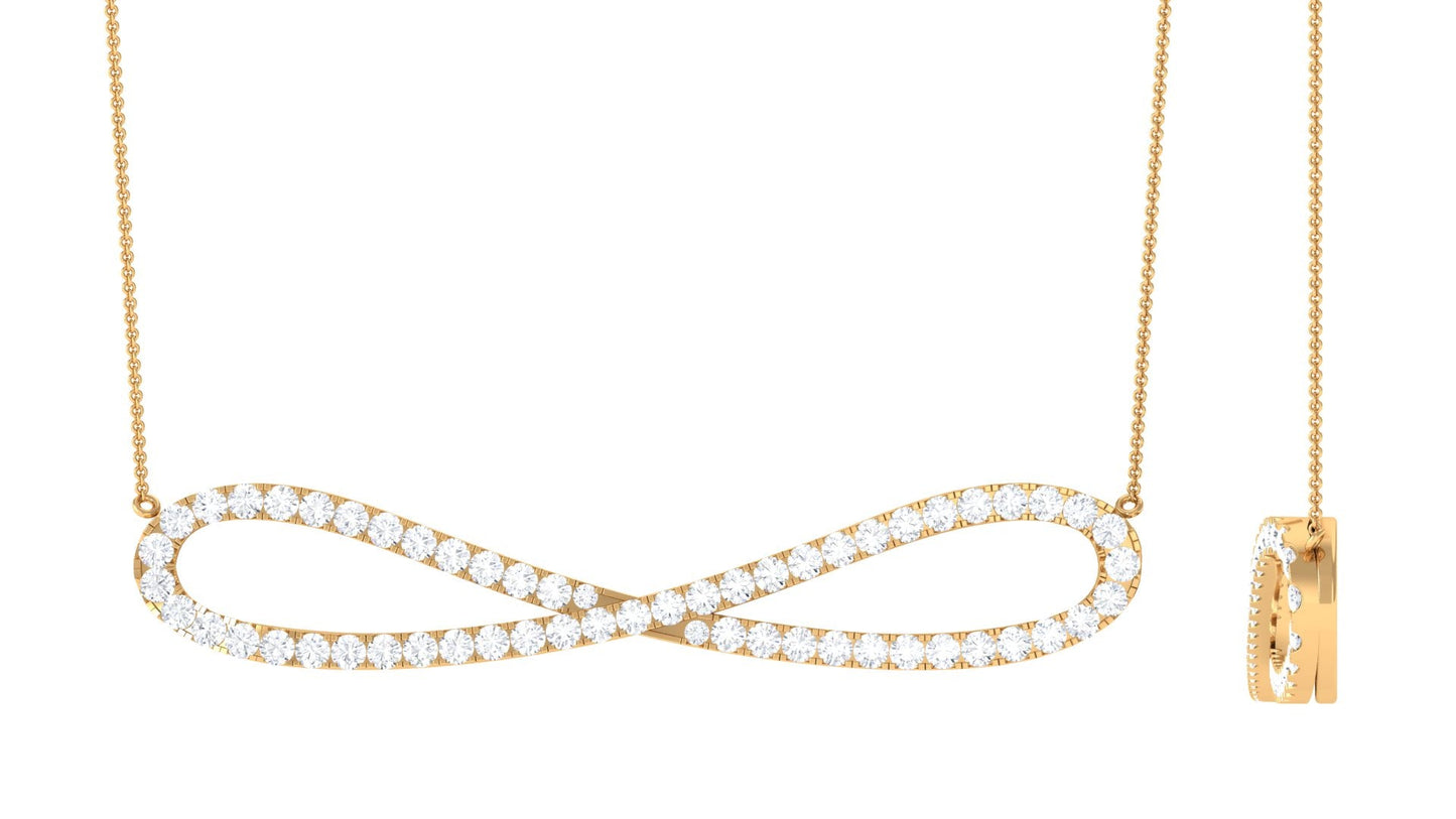 Pave Set Moissanite Infinity Necklace with Certificate