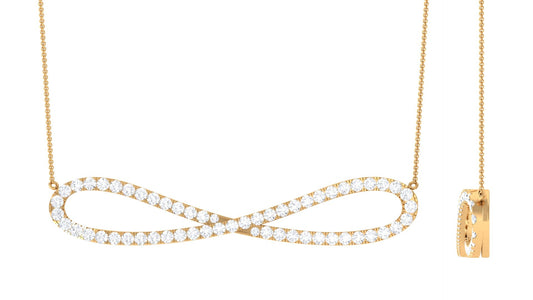 Pave Set Moissanite Infinity Necklace with Certificate