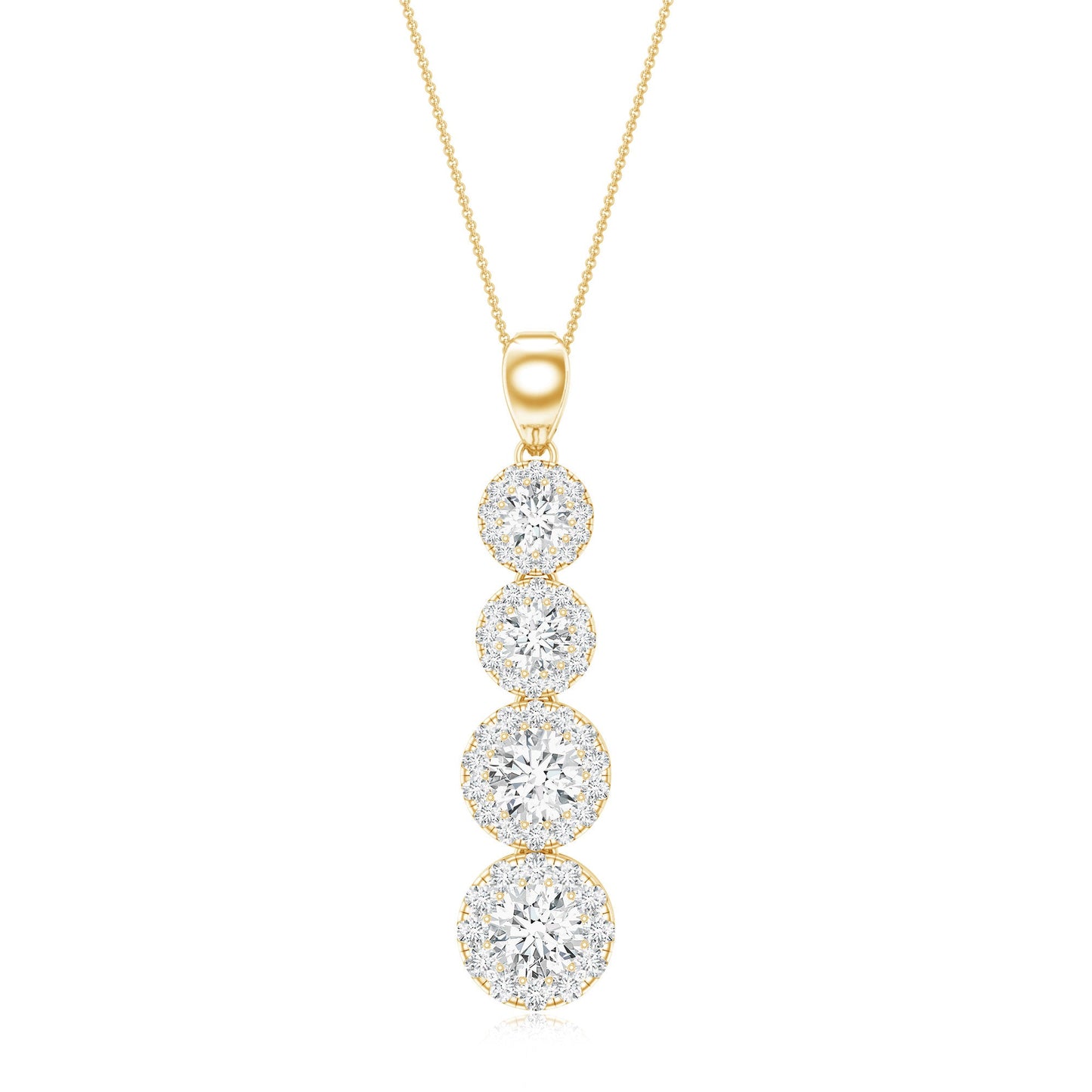 Certified Moissanite Minimal Halo Dangle Pendant