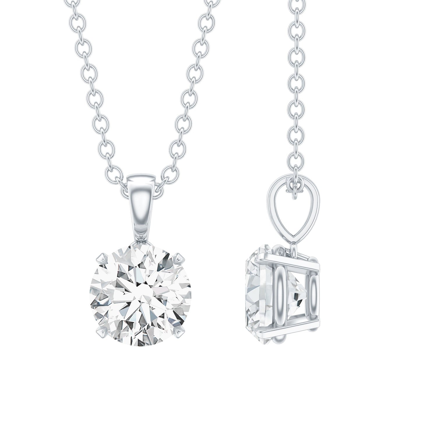 0.9 Carat Certified Moissanite Solitaire Pendant in Claw Set
