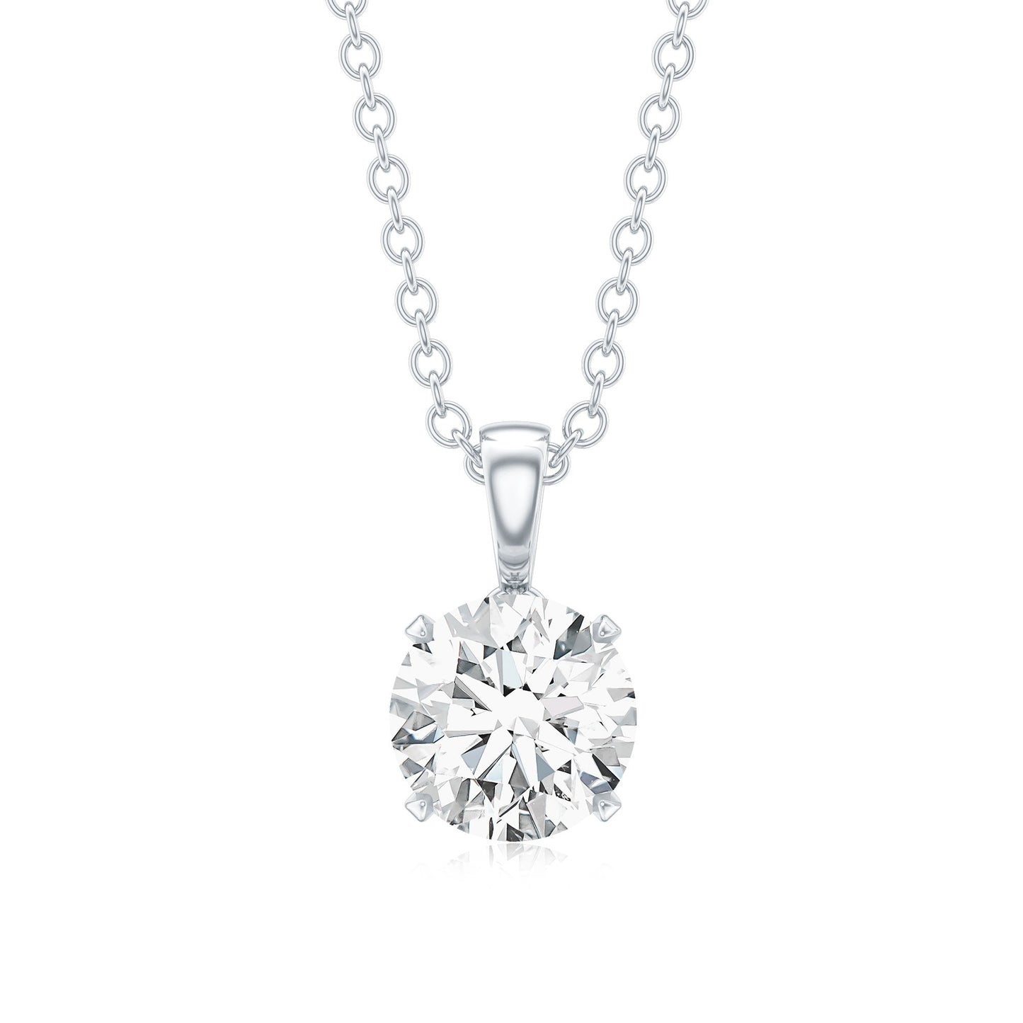 0.9 Carat Certified Moissanite Solitaire Pendant in Claw Set