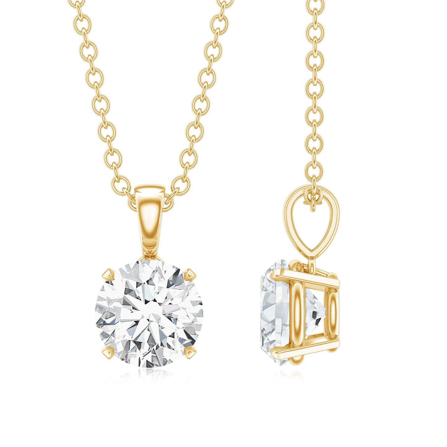 0.9 Carat Certified Moissanite Solitaire Pendant in Claw Set
