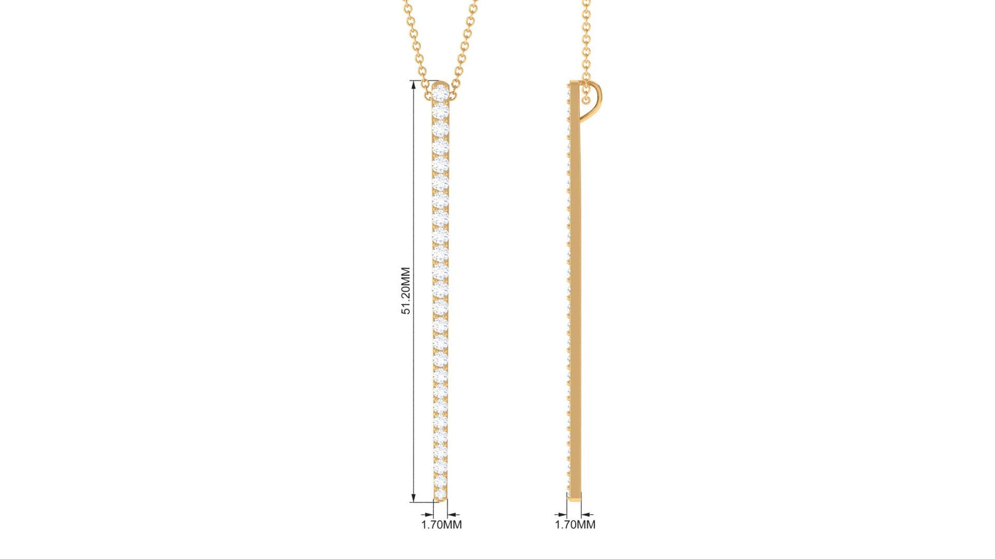 Certified Moissanite Bar Dangle Pendant