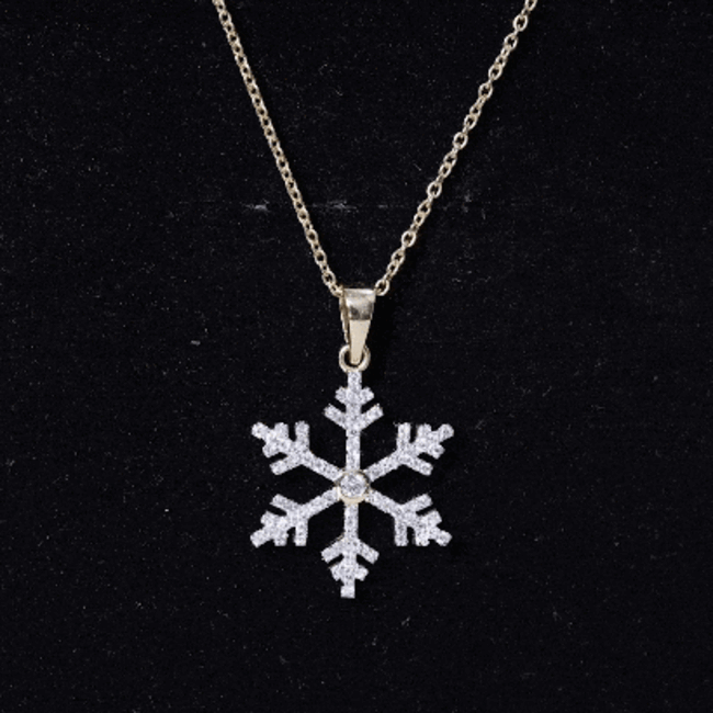 Certified Moissanite Frozen Snowflake Pendant Necklace