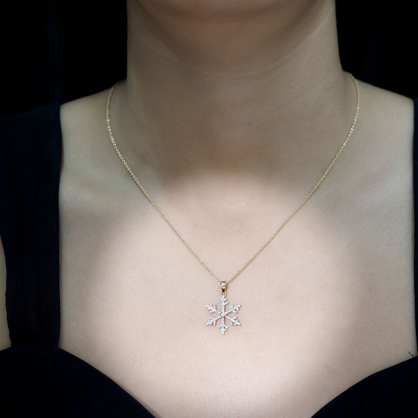 Certified Moissanite Frozen Snowflake Pendant Necklace