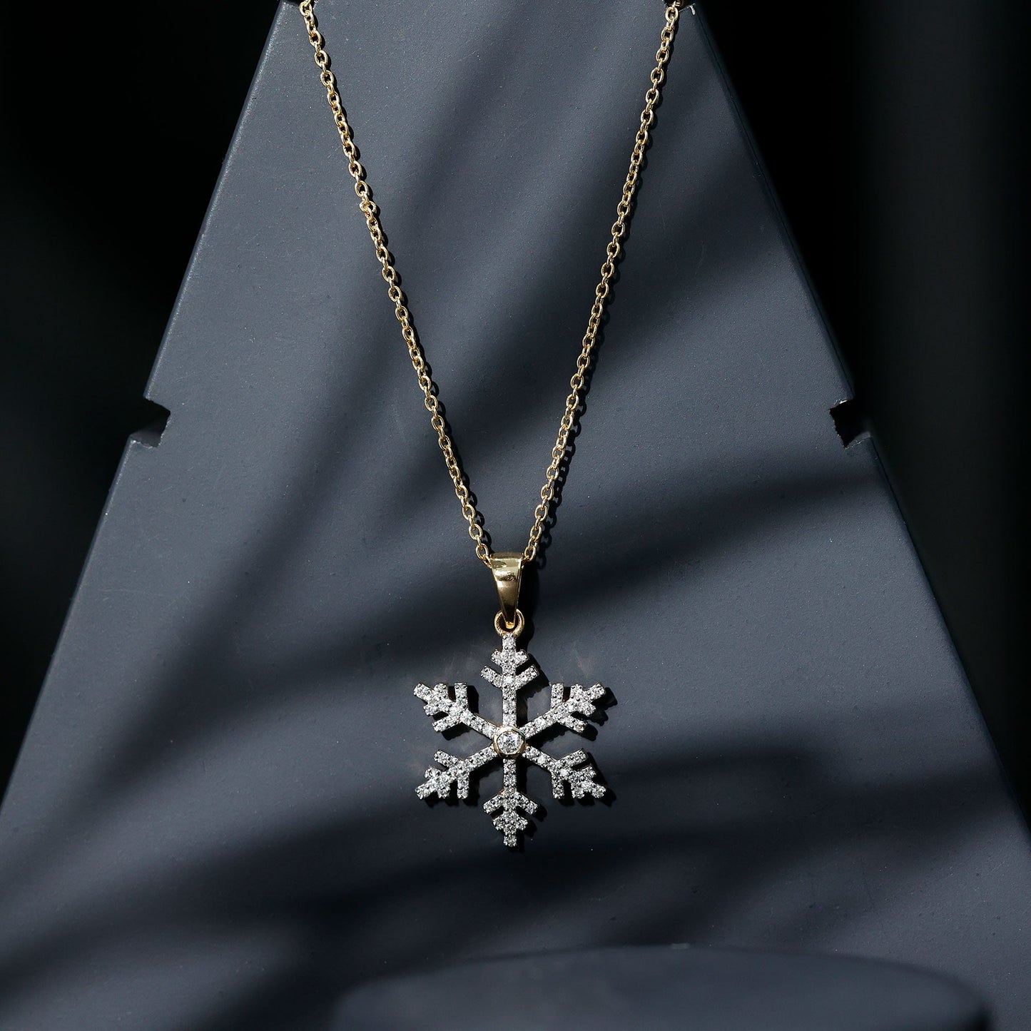 Certified Moissanite Frozen Snowflake Pendant Necklace