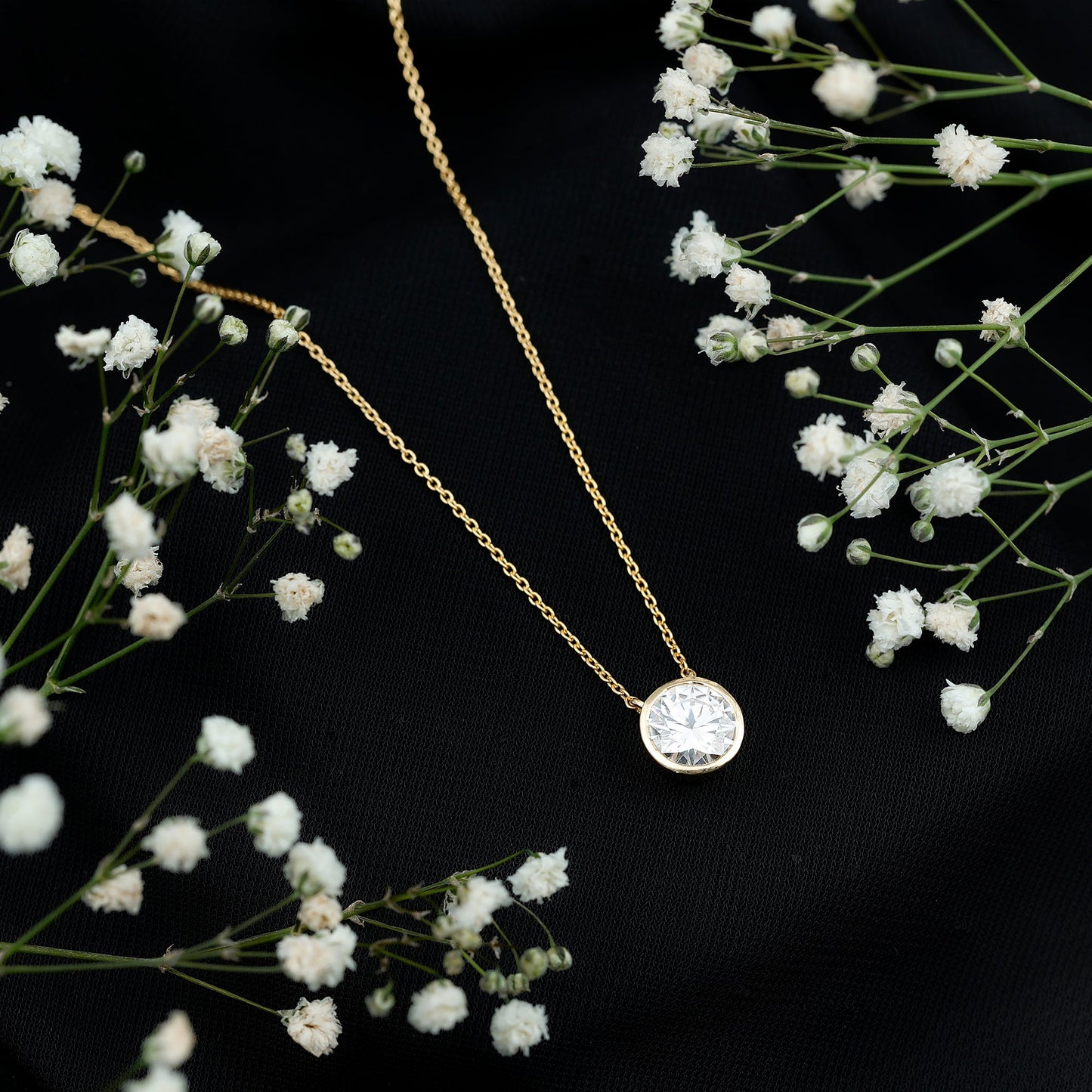 2 Carat Certified Moissanite Solitaire Necklace in Bezel Setting