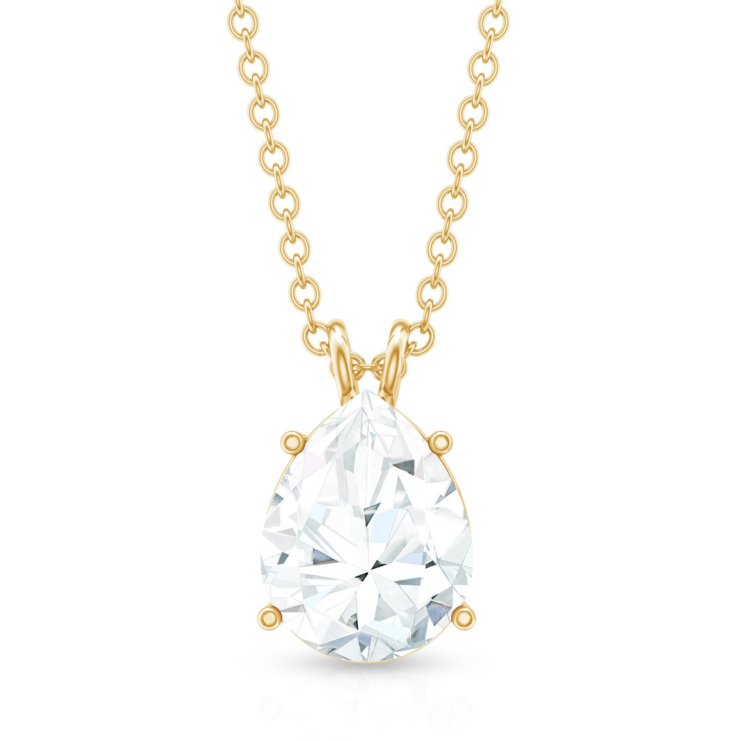 2.2 Carat Solitaire Moissanite Teardrop Pendant Necklace