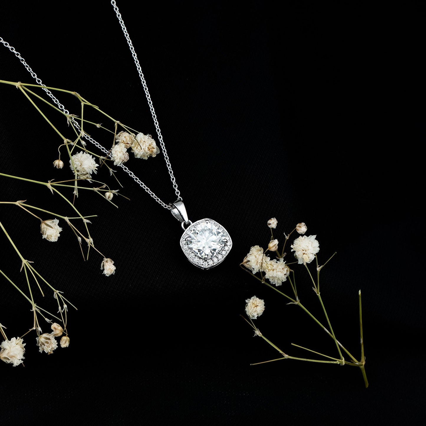 Certified 3 Carat Cushion Cut Moissanite Pendant
