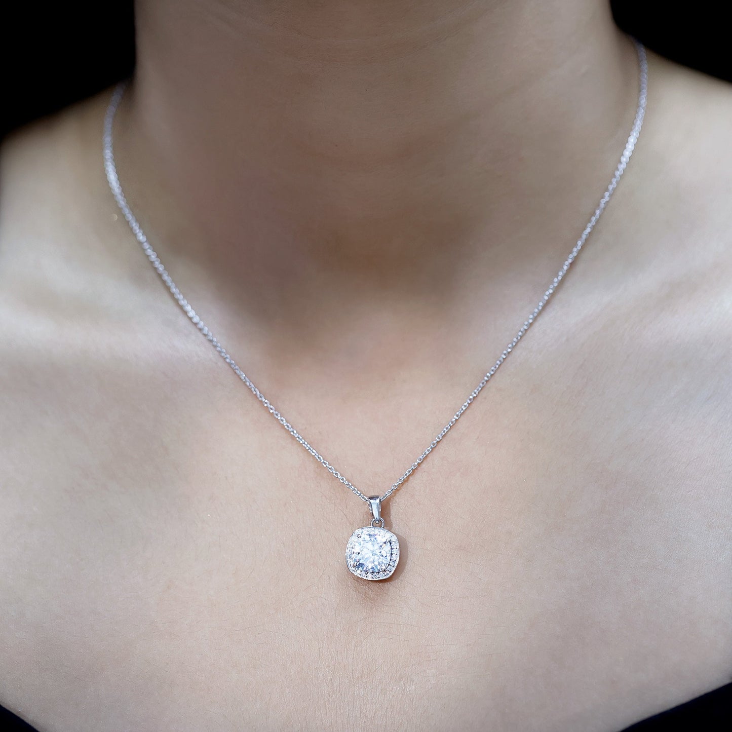 Certified 3 Carat Cushion Cut Moissanite Pendant