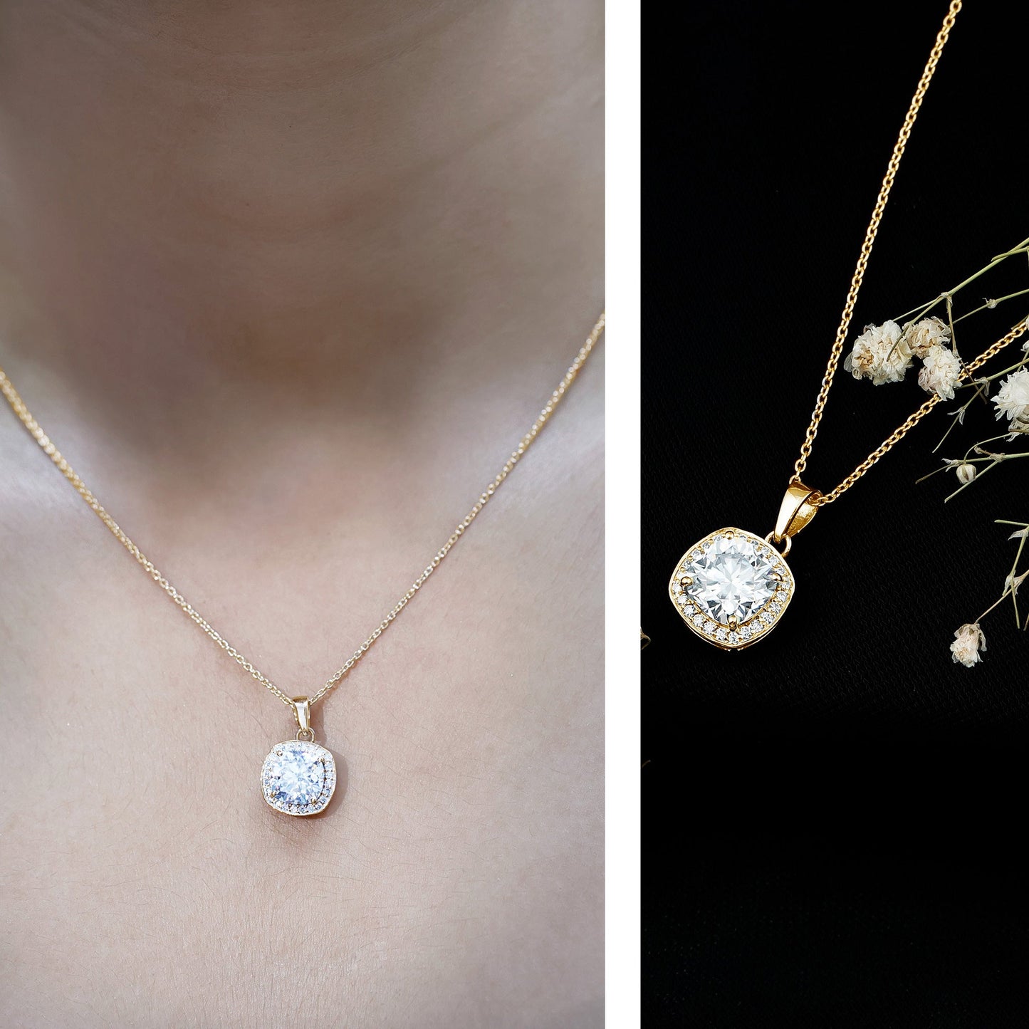 Certified 3 Carat Cushion Cut Moissanite Pendant