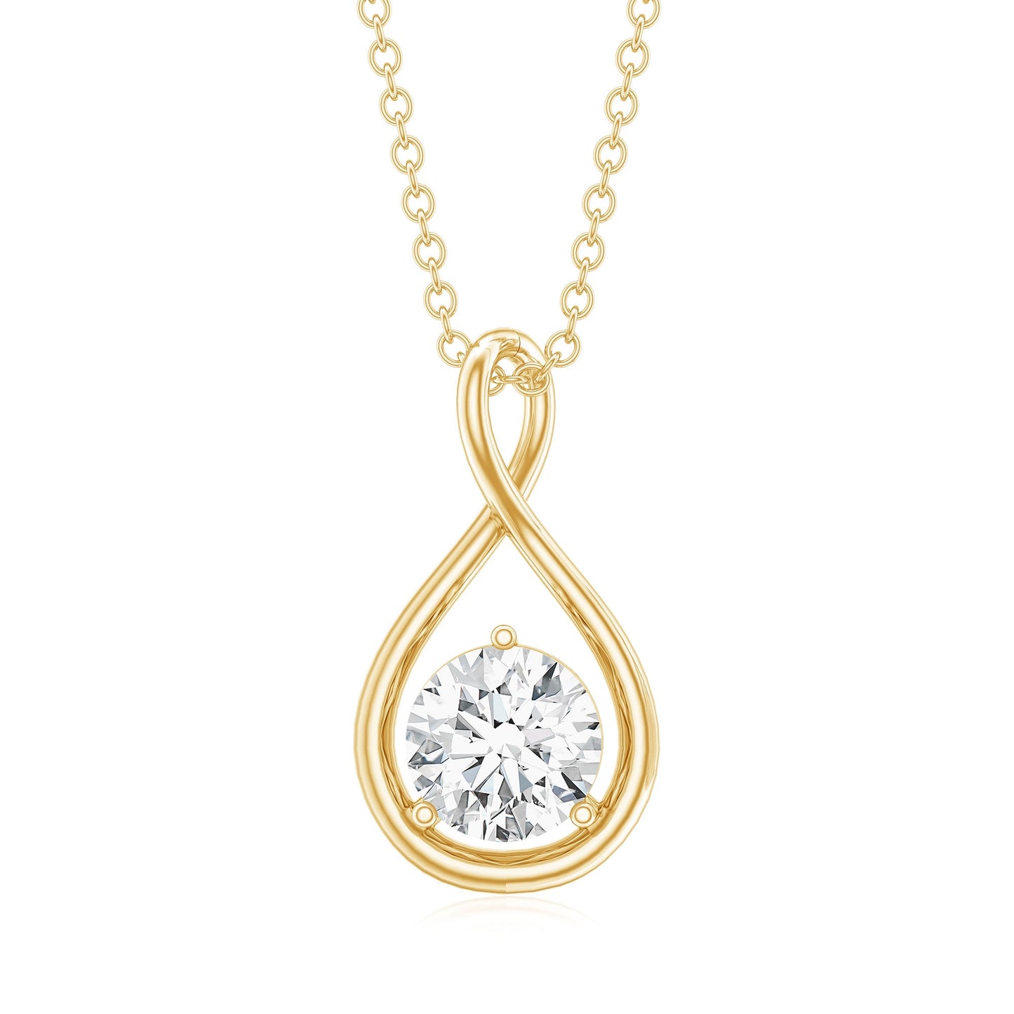 0.9 Carat Solitaire Moissanite Infinity Pendant with Certificate