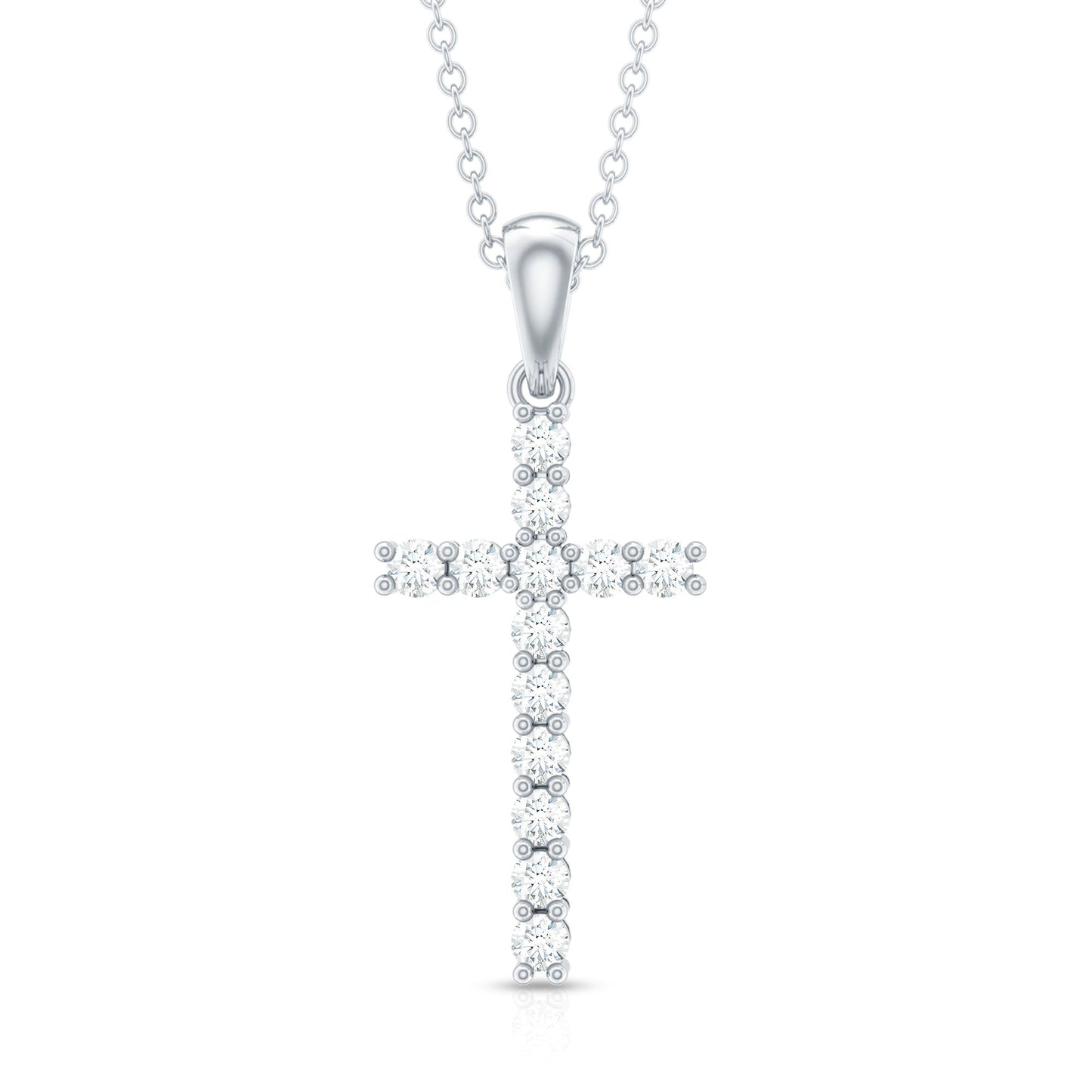 Certified Moissanite Cross Pendant Necklace for Women