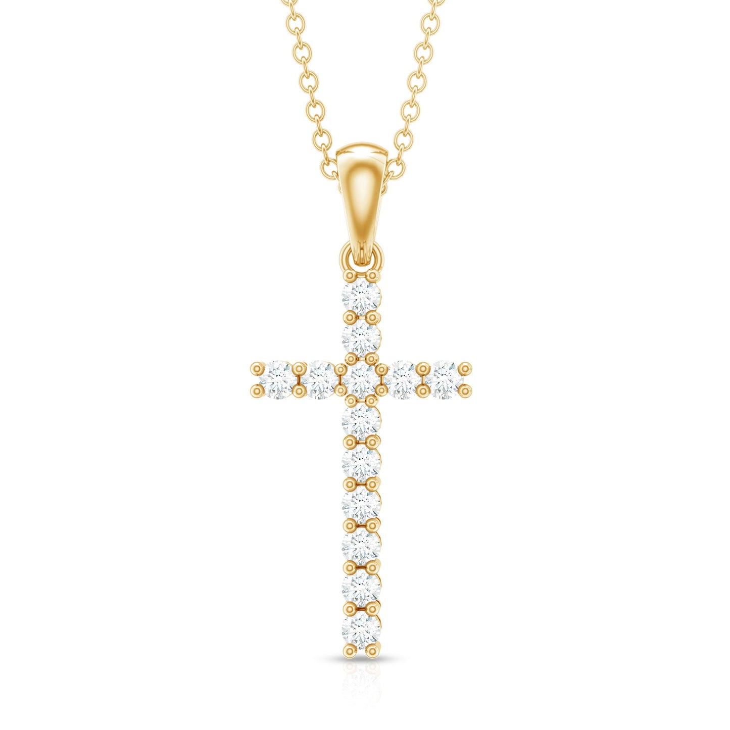 Certified Moissanite Cross Pendant Necklace for Women