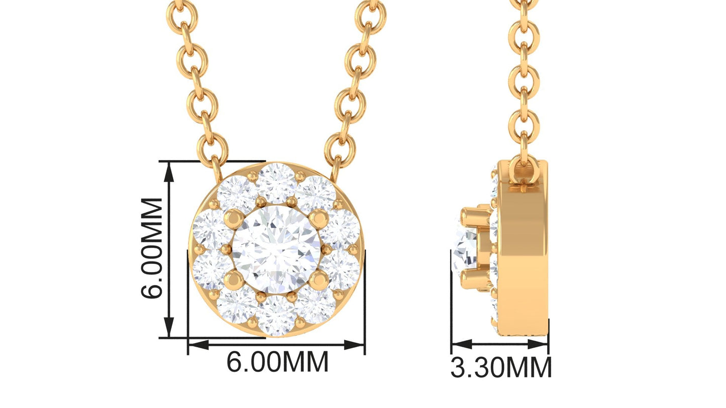 Certified Moissanite Minimalist Halo Necklace
