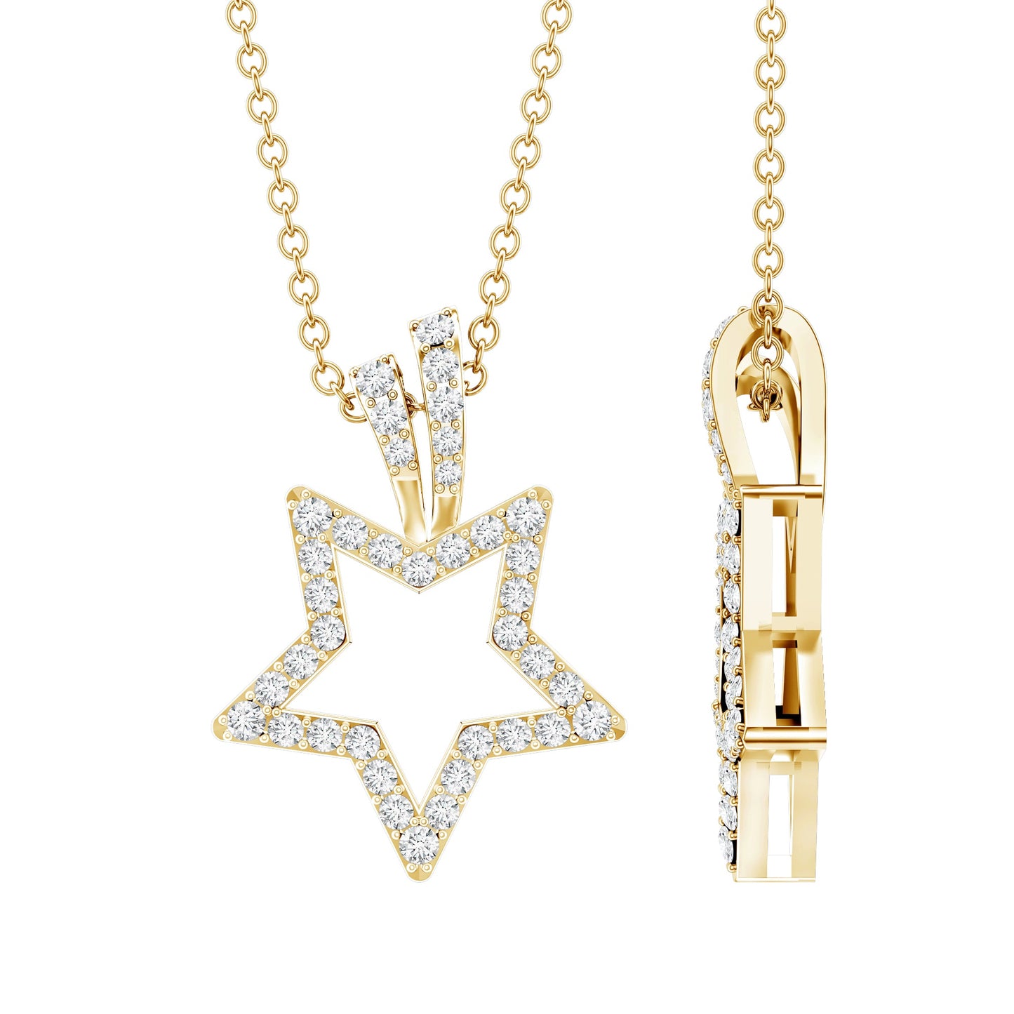 Certified Moissanite Star Shape Pendant