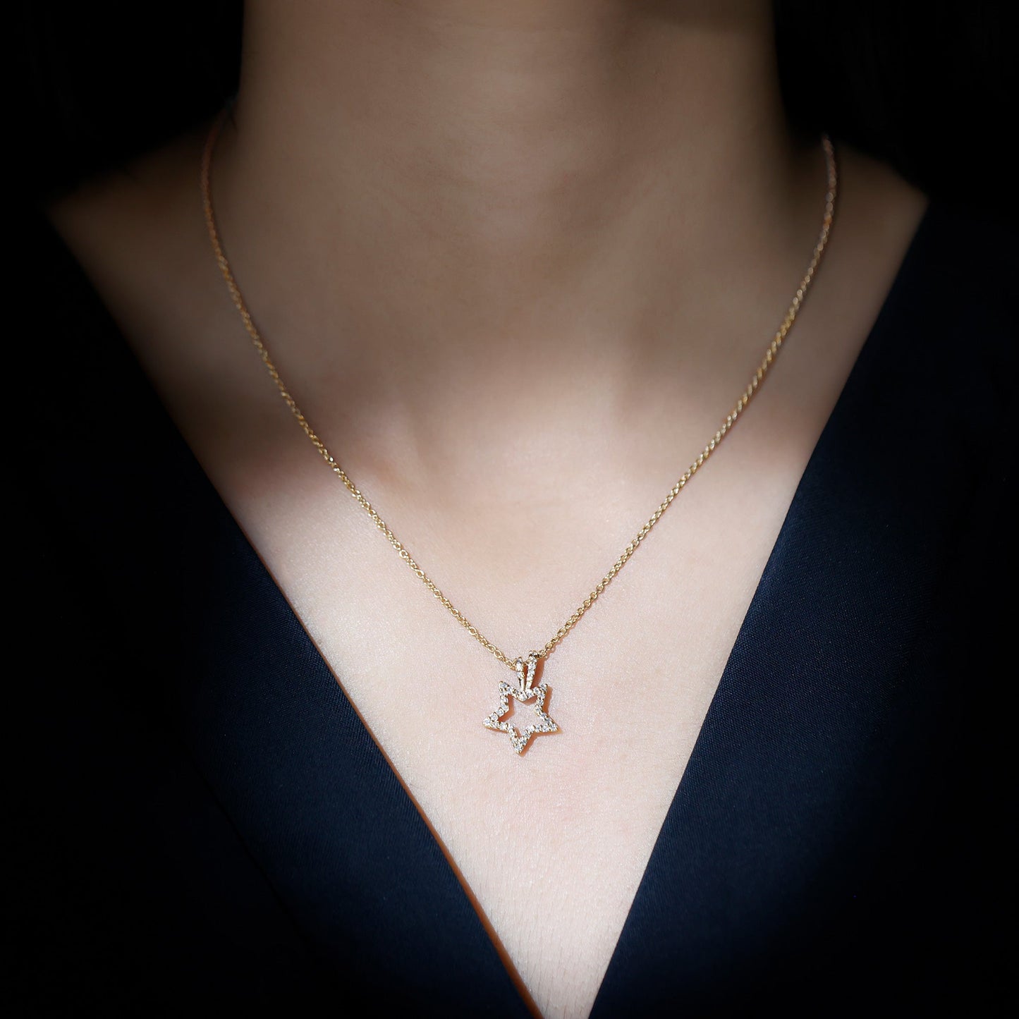 Certified Moissanite Star Shape Pendant
