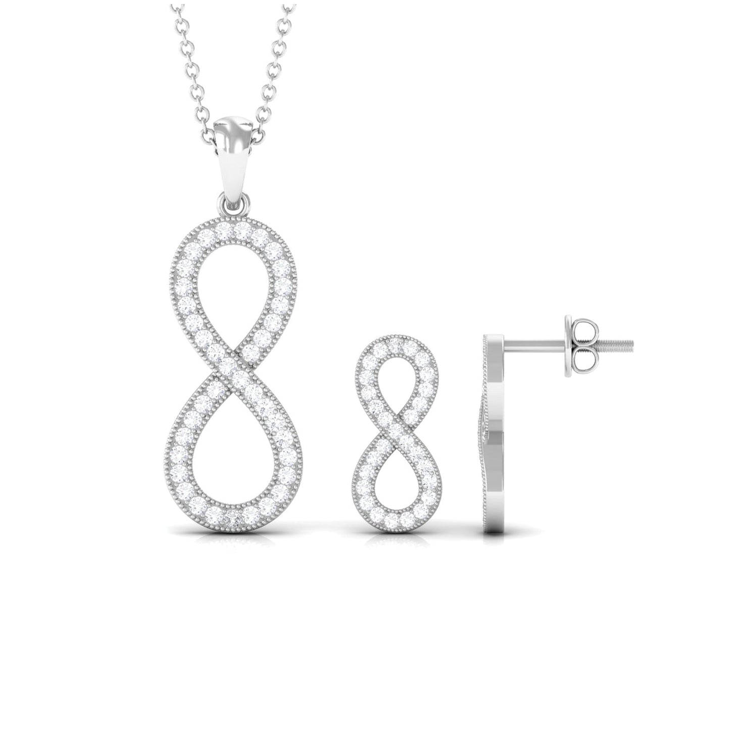 Simple Moissanite Infinity Jewelry Set