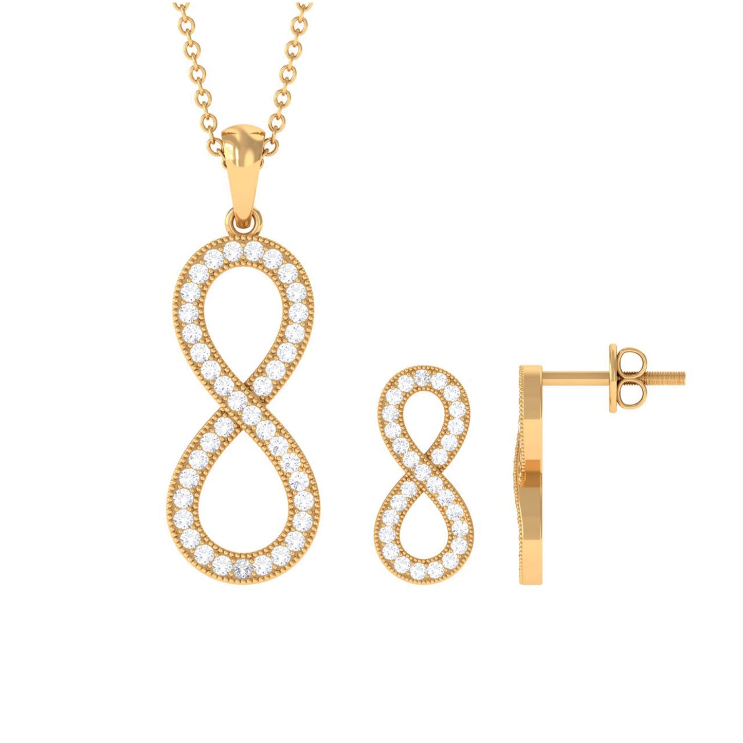 Simple Moissanite Infinity Jewelry Set