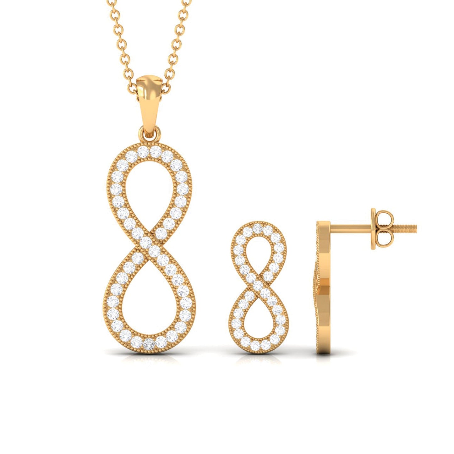 Simple Moissanite Infinity Jewelry Set
