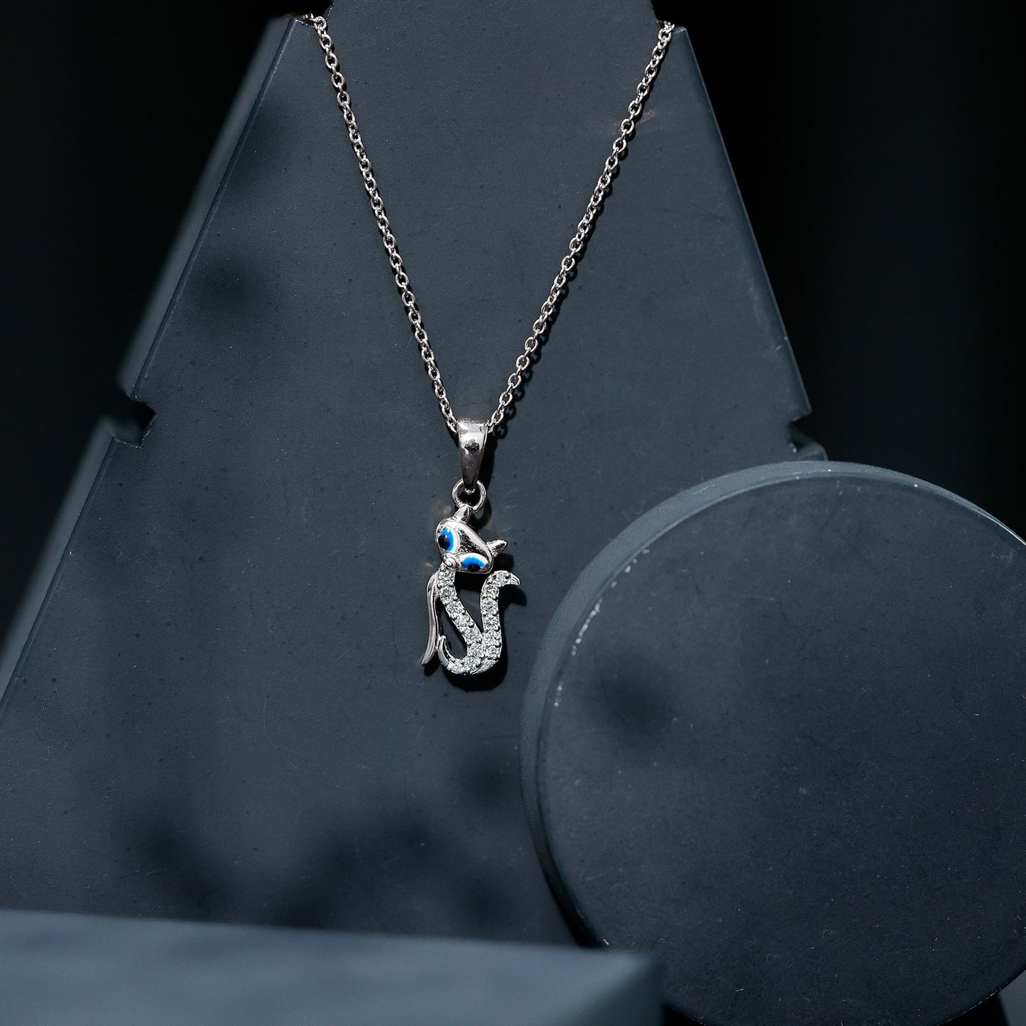 Certified Moissanite Cat Pendant Necklace