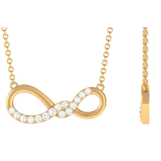 Pave Set Moissanite Twisted Infinity Necklace for Women