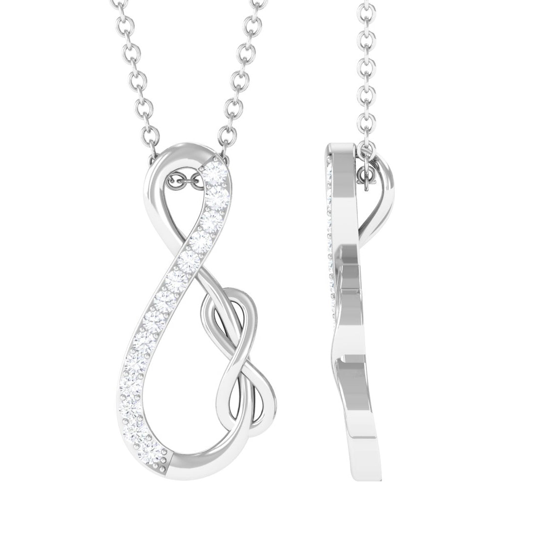 Interlock Infinity Pendant Necklace with Moissanite