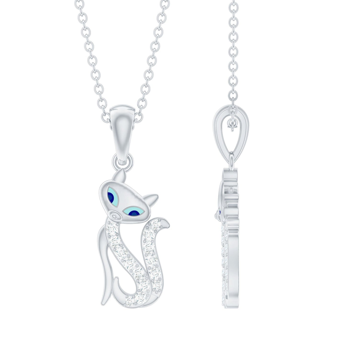 Certified Diamond Kitty Necklace For Women