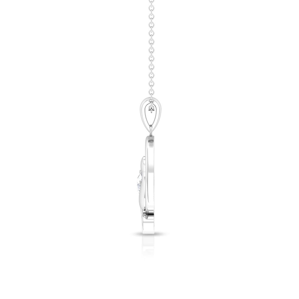 Certified Diamond Cat on Moon Necklace