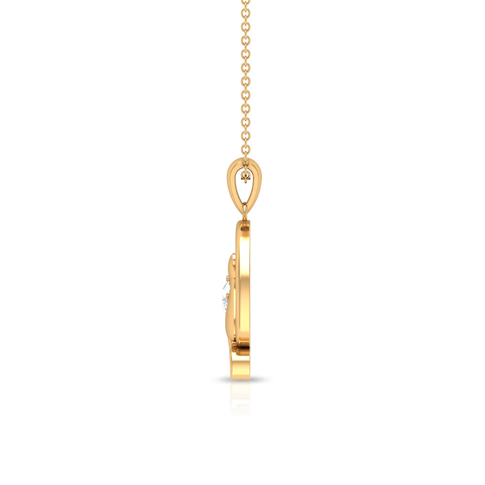 Certified Diamond Cat on Moon Necklace
